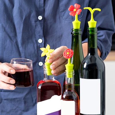 4Pcs Wine Stoppers Reusable Bottle Cover for Freshness Food Grade Silicone Wine Bottle