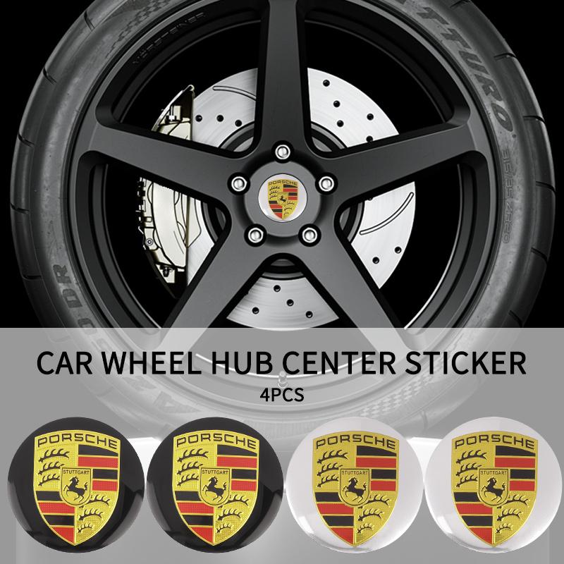 blbn4 4pcs 56MM  For Porsche Panamera Macan Boxster Cayman Cayenne 911 718 Car Wheel Center Hub Cap Badge Logo Sticker Accessories