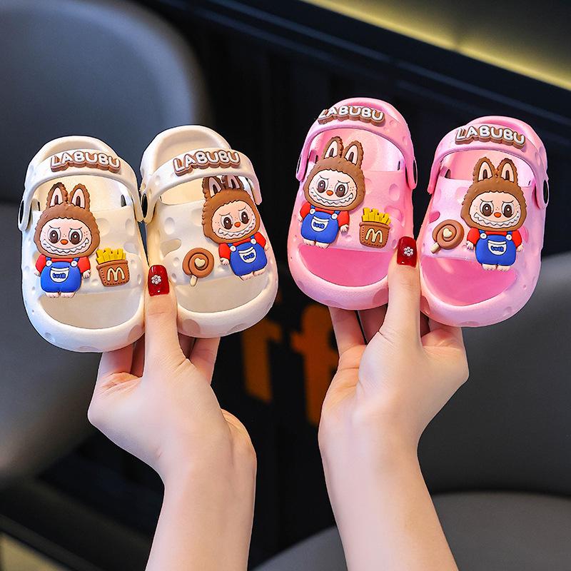 Labubu Cartoon Kids' Summer Soft Sole Anti-Slip Slippers for Boys & Girls