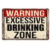 Funny Drinking Zone Plaque, Vintage Metal Tin Sign, Irish Pub, Bar, Home Decor, Beer Pong Sign, Man Cave Wall Poster, N371