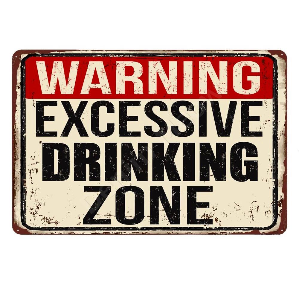 Funny Drinking Zone Plaque, Vintage Metal Tin Sign, Irish Pub, Bar, Home Decor, Beer Pong Sign, Man Cave Wall Poster, N371