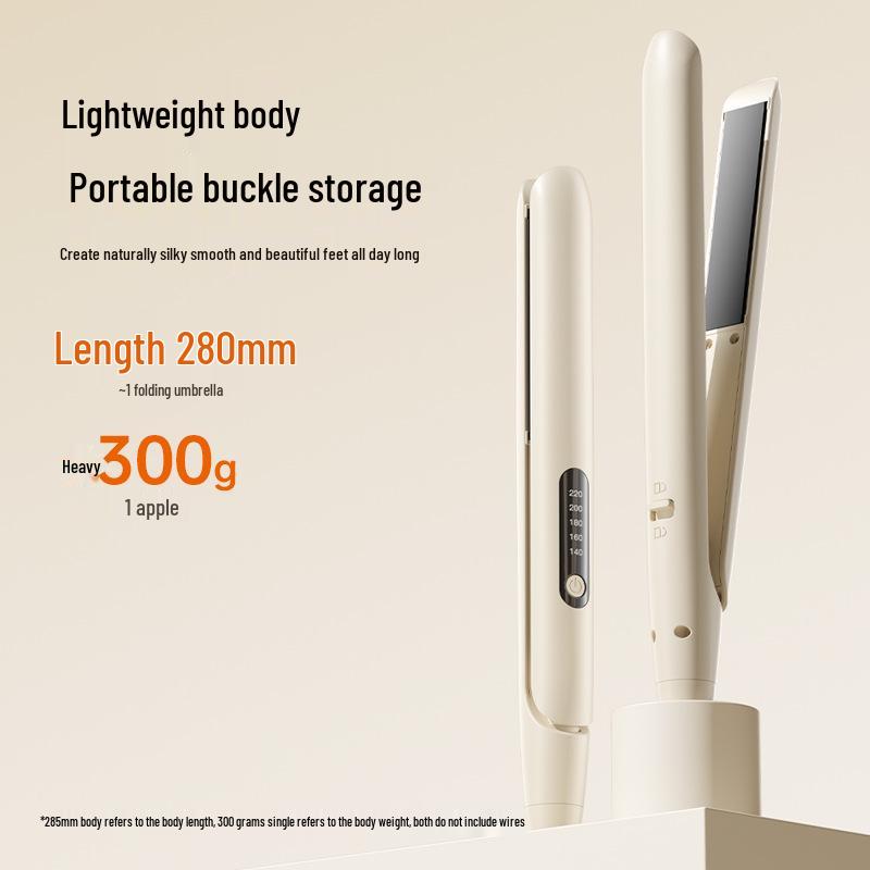 Compact Dual-Use Hair Straightener & Curler with Multi-Gear Temperature Control