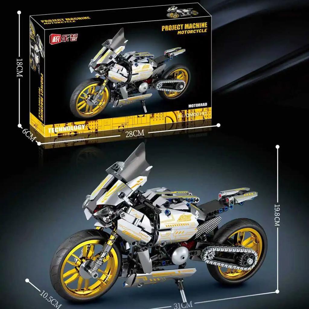 Techniczne Mini Klocki Samochód Wyścigowy Sport Prędkość Motocykl Model Miasto Mechaniczne Super Klocki Zabawki Puzzle Prezent dla Dorosłych