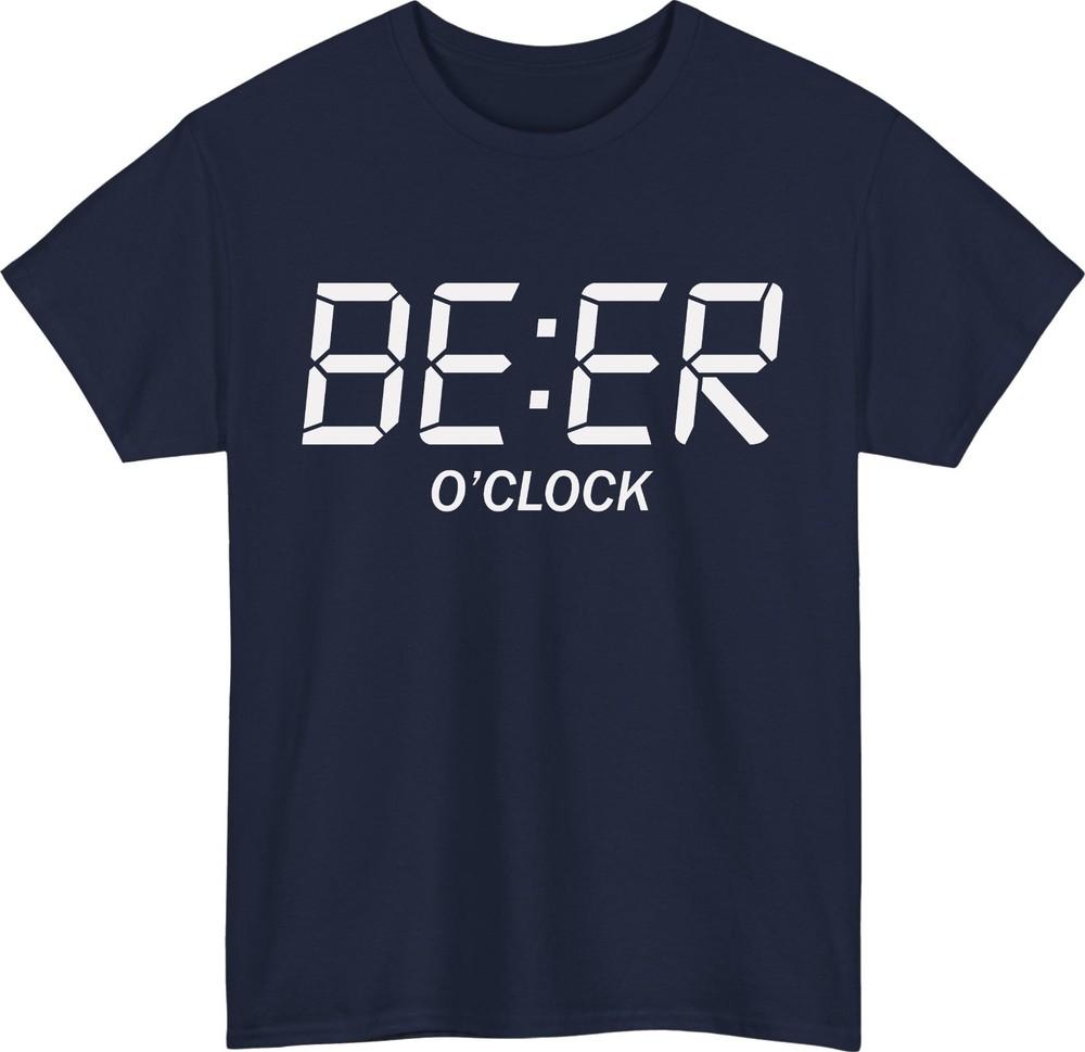 Funny beer o clock unisex tshirt  digital clock drinking sarcastic meme tee