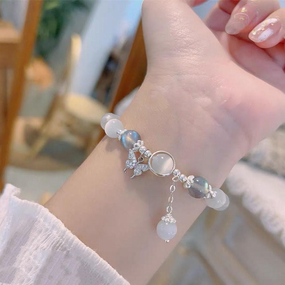 Butterfly Bracelet Women Cat\'s Eye Blue Daily Free Size
