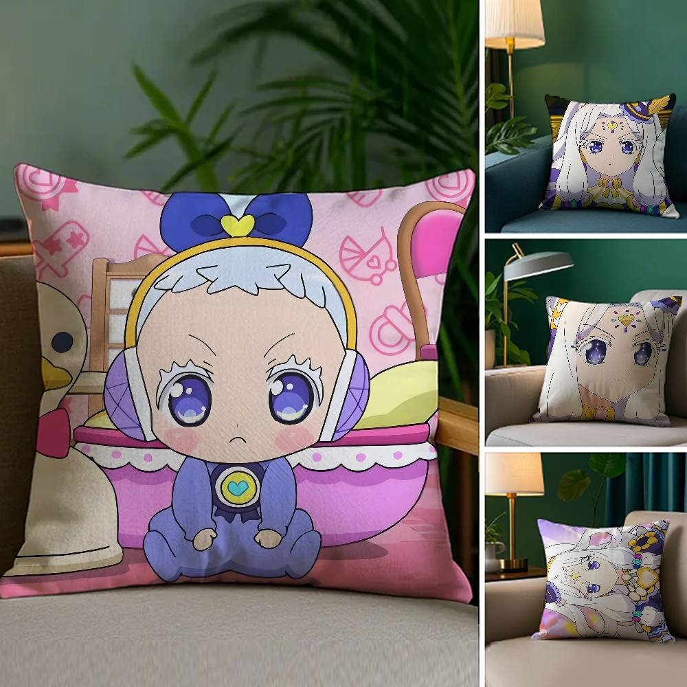 Anime P-Pripara Pillow Case Sofa and Living Room Decorative Cushion Covers Dust-proof and Mite-proof Invisible Zipper