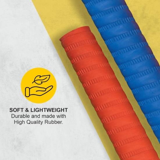 KNK Rubber Cricket Bat Grips Shock Extra Cushioning for Soft Feel Slip Textured Grip for Better Leather & Tennis Ball Play (Multicolor Pack Of 2)