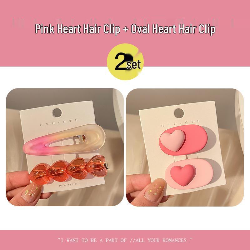 Pink Dopamine Hair Clip: Y2K Seamless Round Hairpin - Cute Small Side Clip for Women’s Bangs