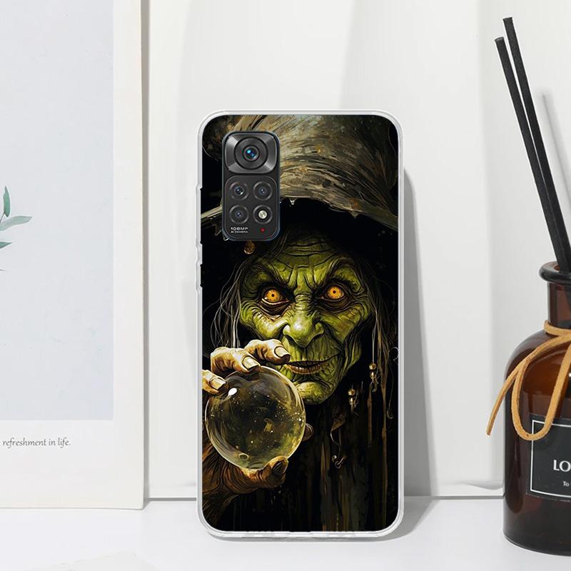 Halloween Moon Witch Horror Phone Case For Xiaomi Redmi Note 15 13 14S 14 Pro Plus 12S 11S 10S 12 11E 10 11T Art Fundas Back Cov