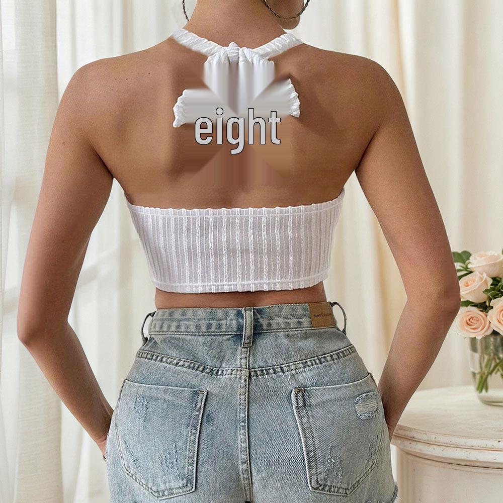Dámská sexy třásňová halter vesta - Nový letní design, krátký top bez rukávů
