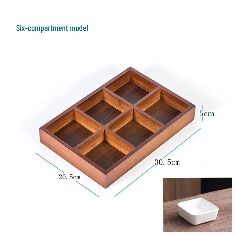 Bamboo Sectioned Serving Tray Set