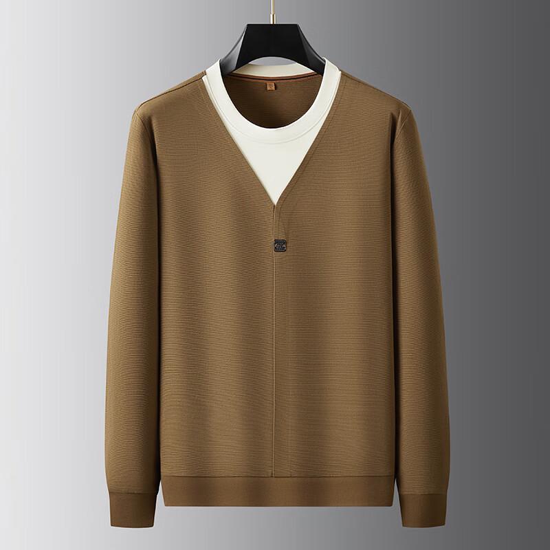 

Мужской свитшот большого размера с круглым вырезом и имитацией многослойности Dibinze 7XL