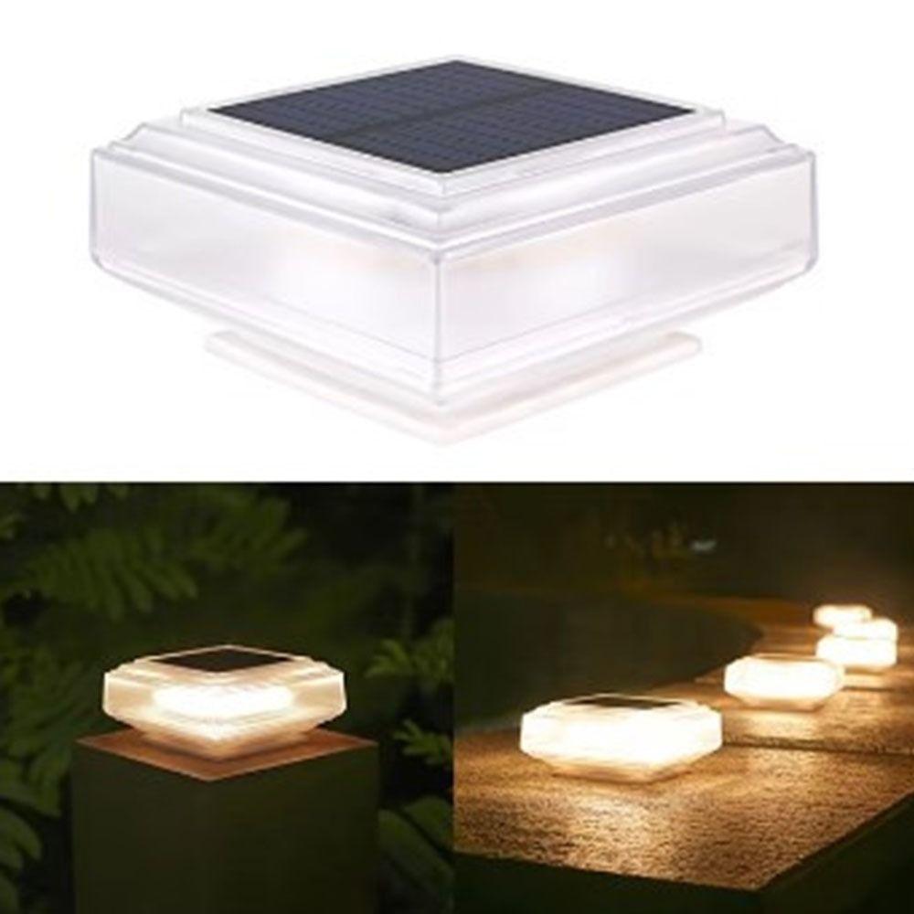 Waterproof Solar Post Light White / Warm Light Fence Deck Column Lamp Landscape Lighting