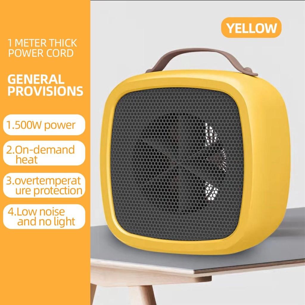 500W Office Desktop Electric Fan Heater Portable Energy Saving Bedroom Heating Machine Multifunctional Air Heater