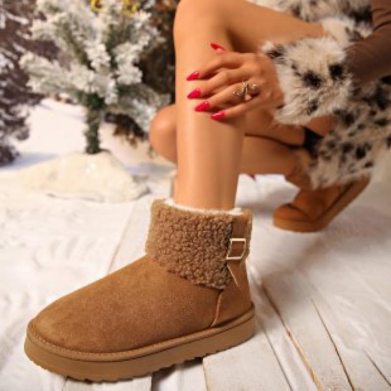Thick-soled Snow Boots, Women's Flat Anti-slip One-foot Cotton Shoes, Short Shoes, Student Boots
