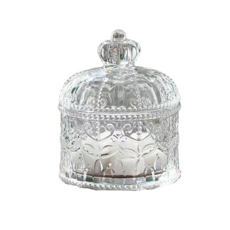 Qianxing Crystal Glass Crown Design Candy & Dried Fruit Jar