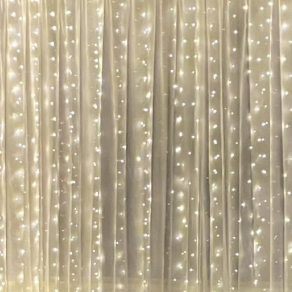 LED Copper Wire Curtain String Lights 3x3m Remote USB Powered Dorm Window Decor