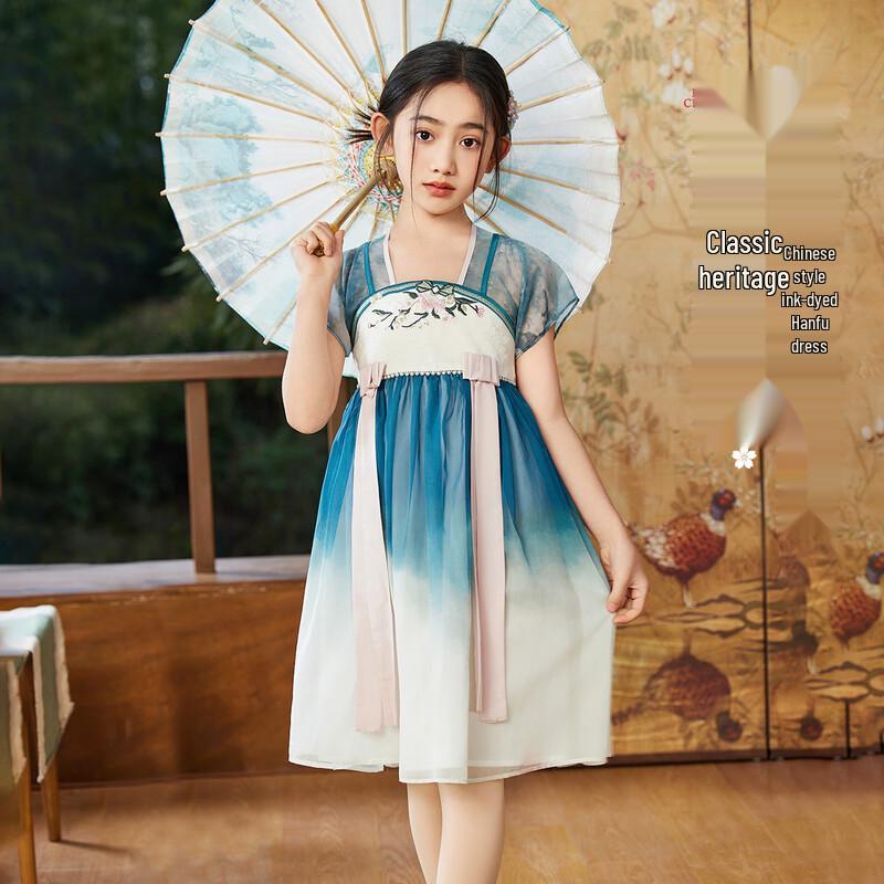 ASK JUNIOR Girls  Chinese Style Princess Summer Dress 170