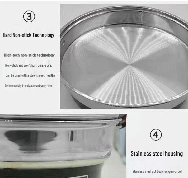 Versatile Electric Griddle with Non-Stick Deep Frying Pan and Single-Sided Heating for Pancakes and Pot Stickers