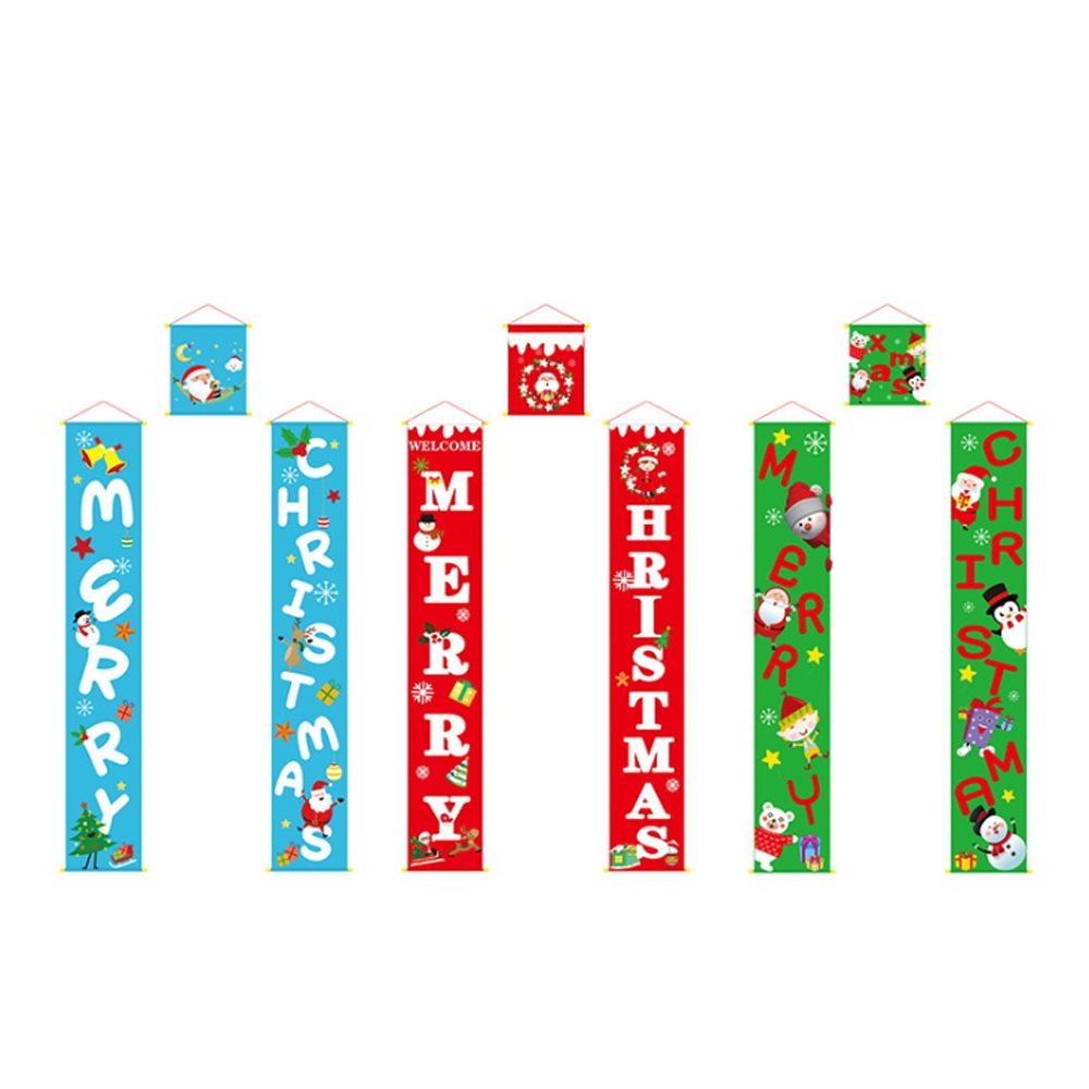 Christmas Party Decoration Door Curtain Holiday Shopping Mall Hotel Party Atmosphere Arrangement Couplet Customization