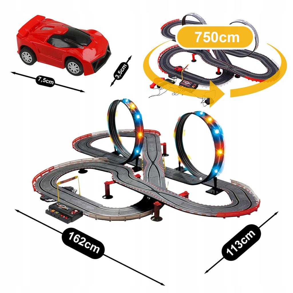 [5] LED Racing Car Track + 2 Cars 705cm Z3033