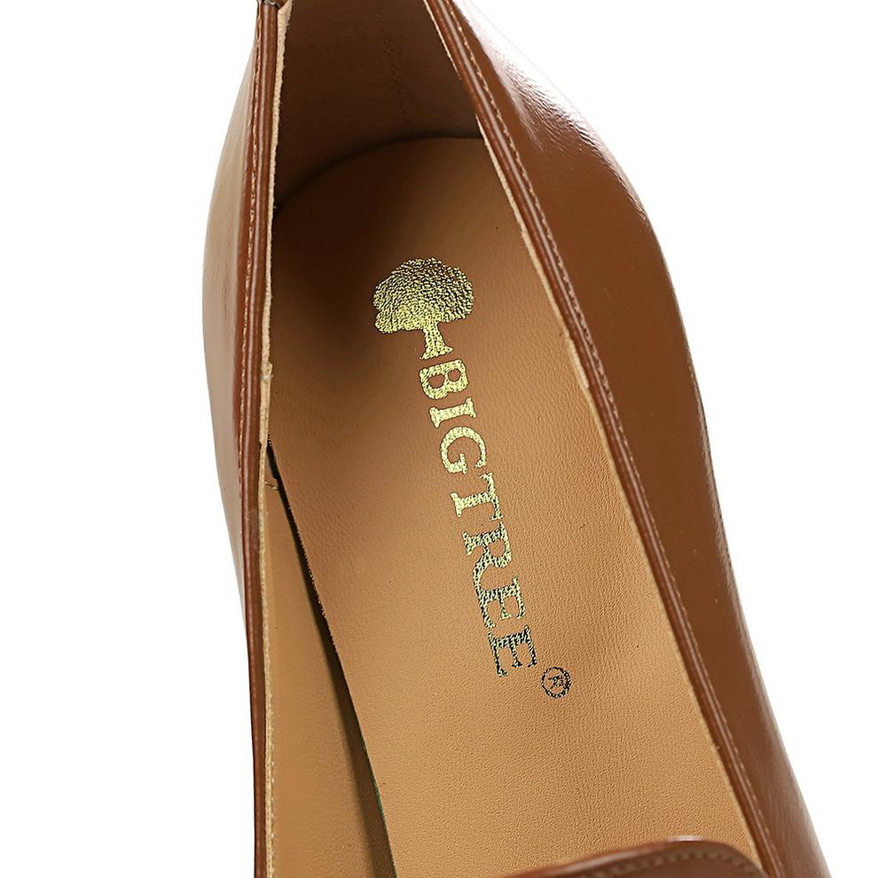 BIGTREE Retro European Style Deep Cut Women's Shoes Thin Heels High Heels Pointed Metal Belt Buckle Deep Cut Single Shoes