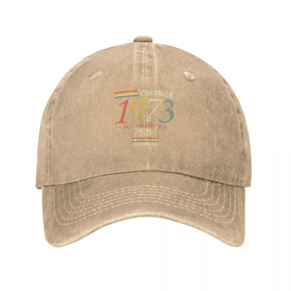 Vintage 1973, 50th Birthday Aged Perfectly Gift Baseball Cap Fishing cap western Hat Women's Beach Outlet Men's