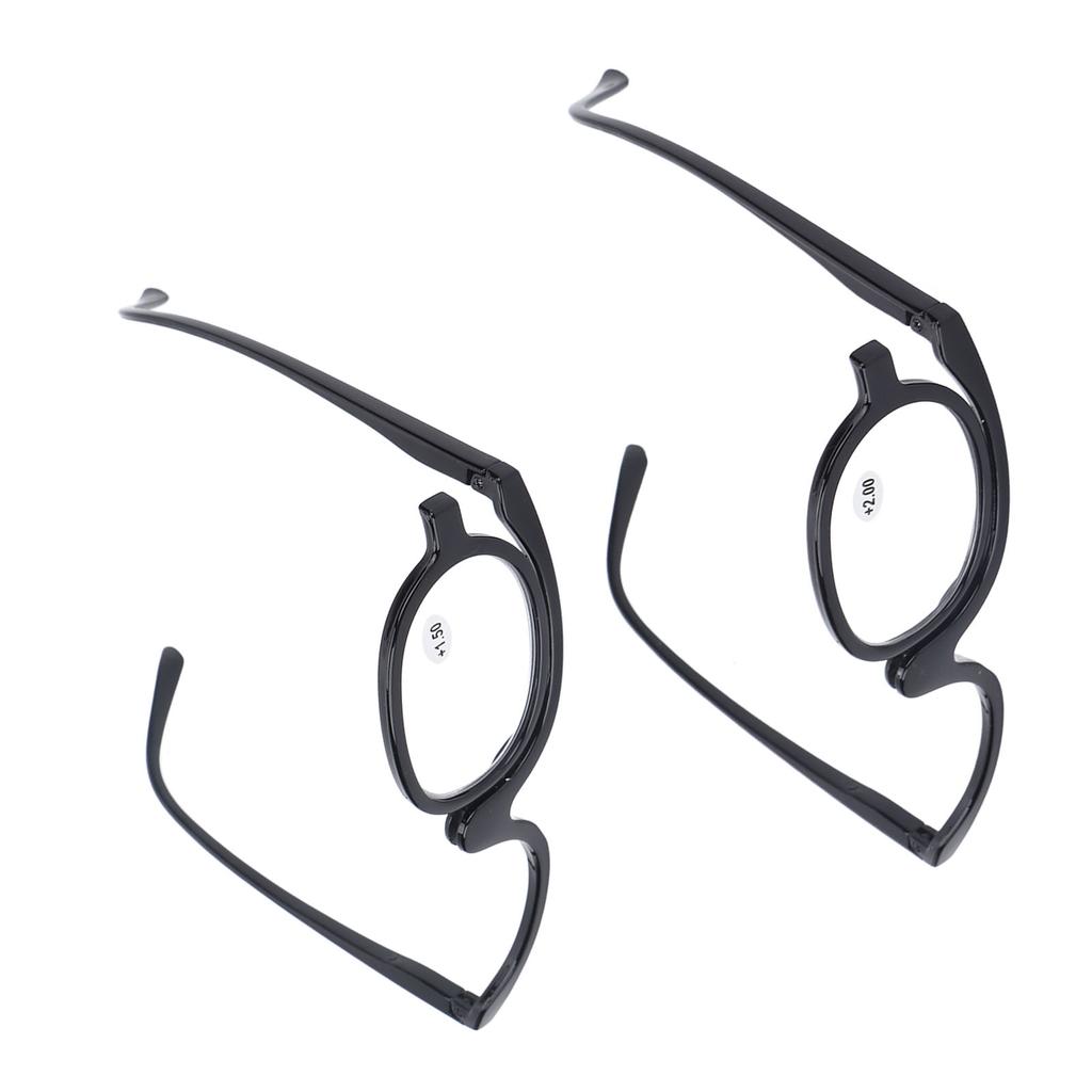 Magnifying Makeup Glasses Eye Flip Down Lens Fashionable Makeup Single Sided Glasses Black