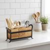 Wooden Tableware Storage Box Large Capacity Flatware Organizer Rustic Utensil Holder  Makeup Brush