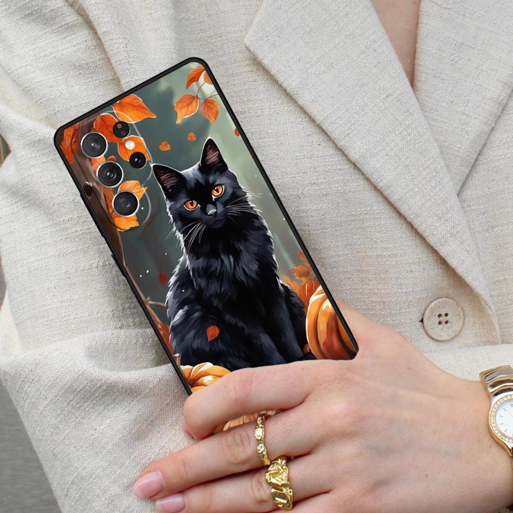Funny Animal Cartoon Halloween Cat Cell Phone Case for Samsung Galaxy S26 Ultra S25 S24 S23 S22 S21 S20 Note10 Cover
