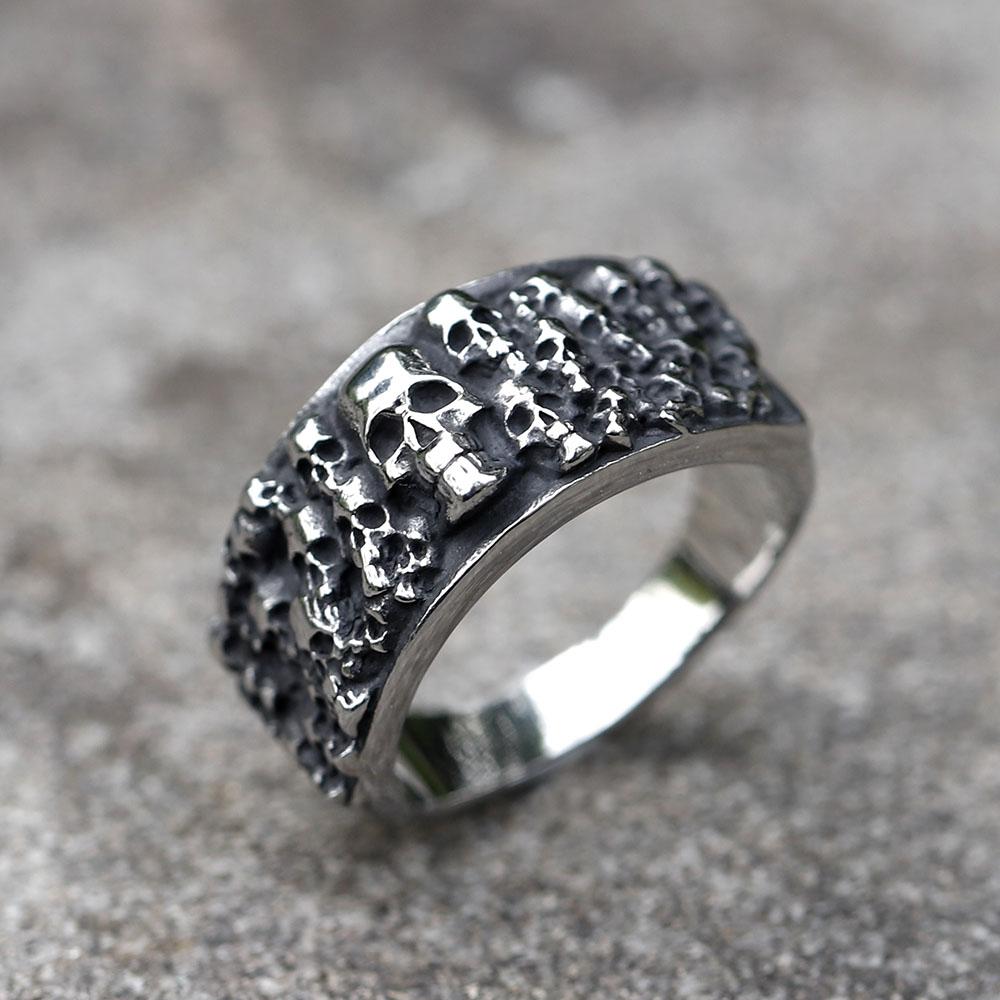 2026 NEW Men's 316L Stainless Steel Rings Vintage Halloween Gothic Funny Devil Skull Punk Fashion Jewelry Free Shipping