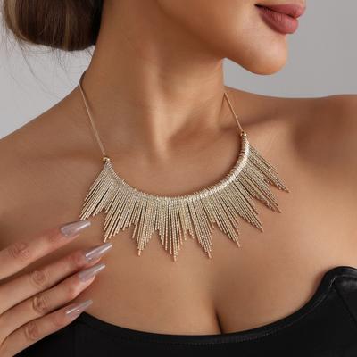 Light Luxury Texture Short Tassel- Sexy Shiny Neck Hanging Necklace