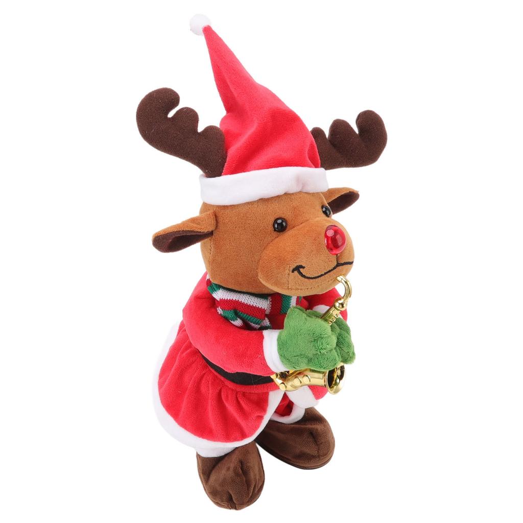 Electric Music Christmas Toy Doll 8 Songs Continuous Play Dancing Singing Glowing Swinging Plush