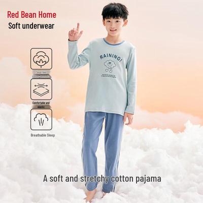 Hodohome Kids' Cotton Blend Fleece Cartoon Pajama & Homewear Set