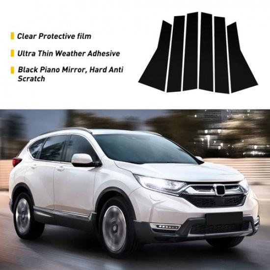Накладки на стойки для Honda Black Pillar 6 шт. CRV 2017- Комплект Накладок на оконные стойки