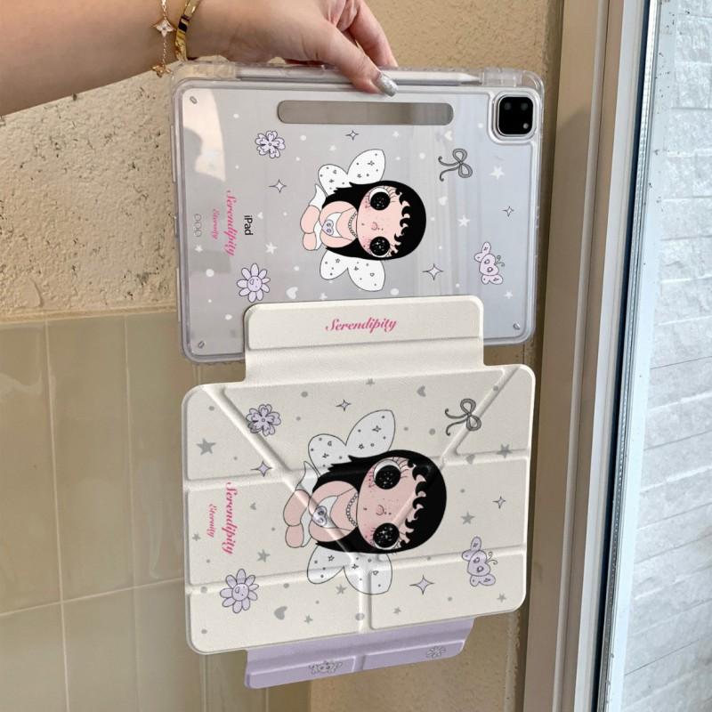 Cute Winged Yu Cartoon Tablet Case IPad Pro Mini 7 Air 10th Gen With Stand Sleep Function PC Material Side-Attach Detachable