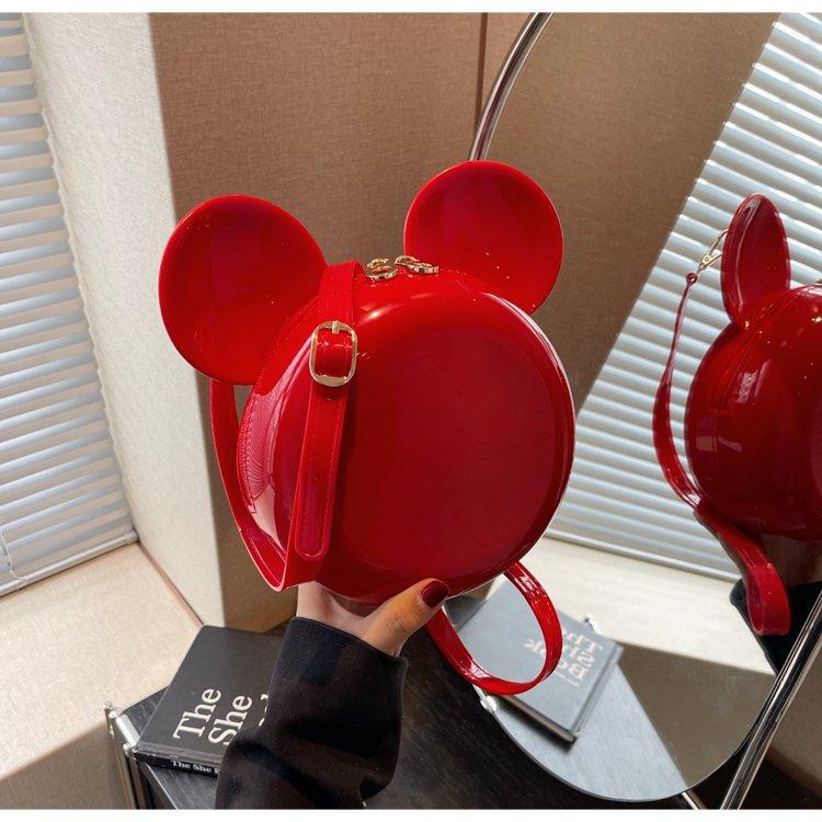 

Милая женская сумка с изображением головы Микки Мауса, летняя женская сумка-мессенджер через плечо, универсальная сумка через плечо для иностранцев S красный