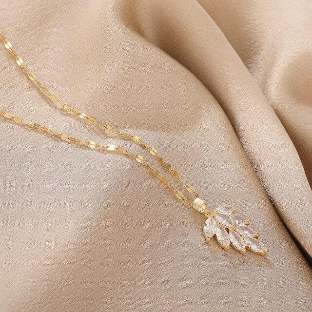 New Arrival Titanium Steel Necklaces Rose Gold Color Girl Clavicle Chain Attractive Temperament Personality Trend Holiday Present GiftsPersonality