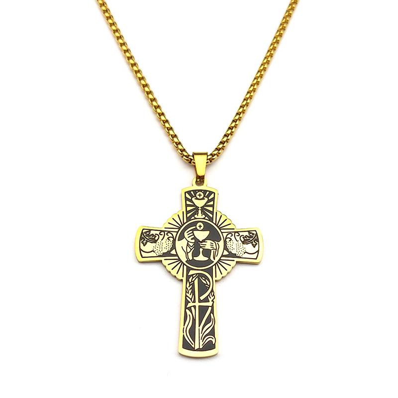 **Holy Body Halo Cross Necklace In Stainless Steel**