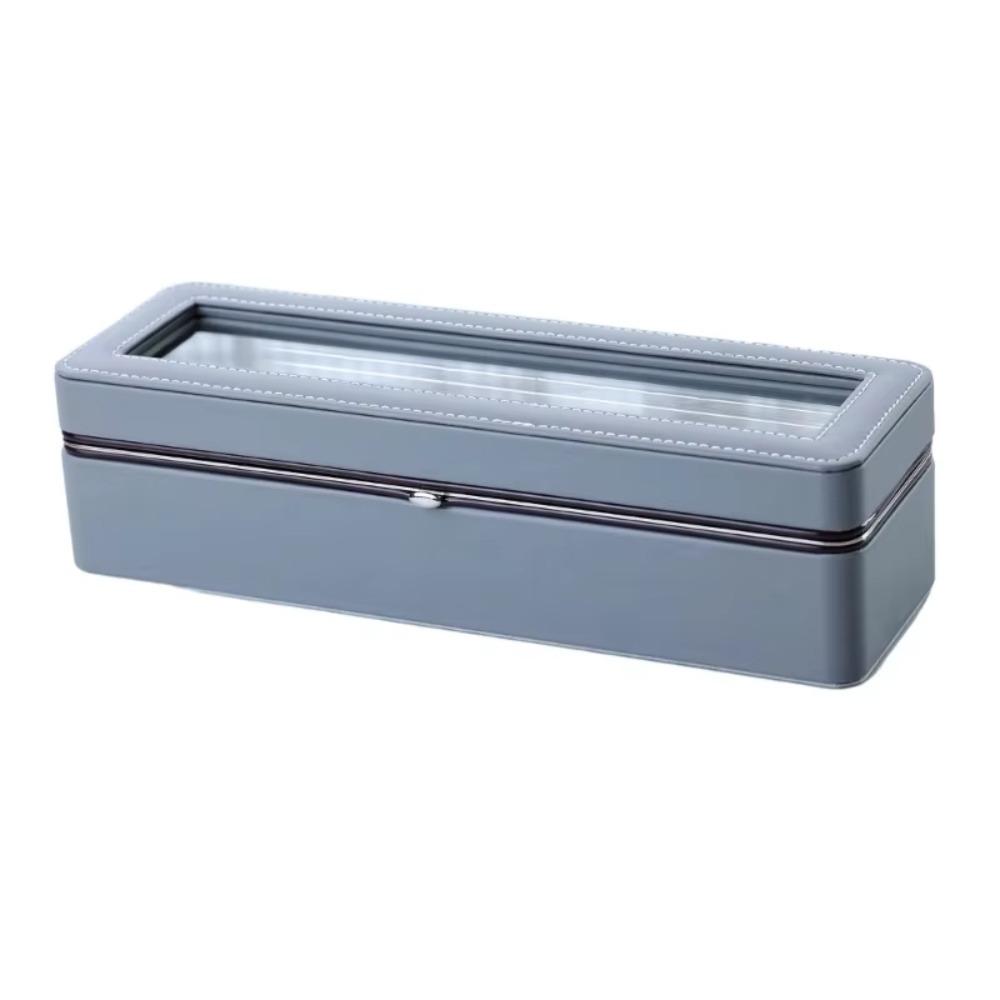 PU Leather Watch Storage Case 6 Girds Watch Suitcase Organizer Stylish Watch Display Box  Bracelets