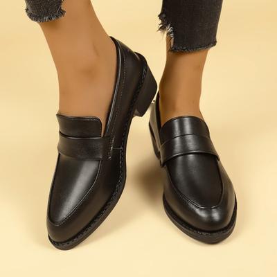Large Size Single Shoes Women's Spring and Autumn New British Style Pointed Toe Casual Platform Heightening Shoes