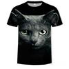 Summer Round Neck 3D Cute Cat Print Top Fashionable Casual Short Sleeved Men's T-shirts