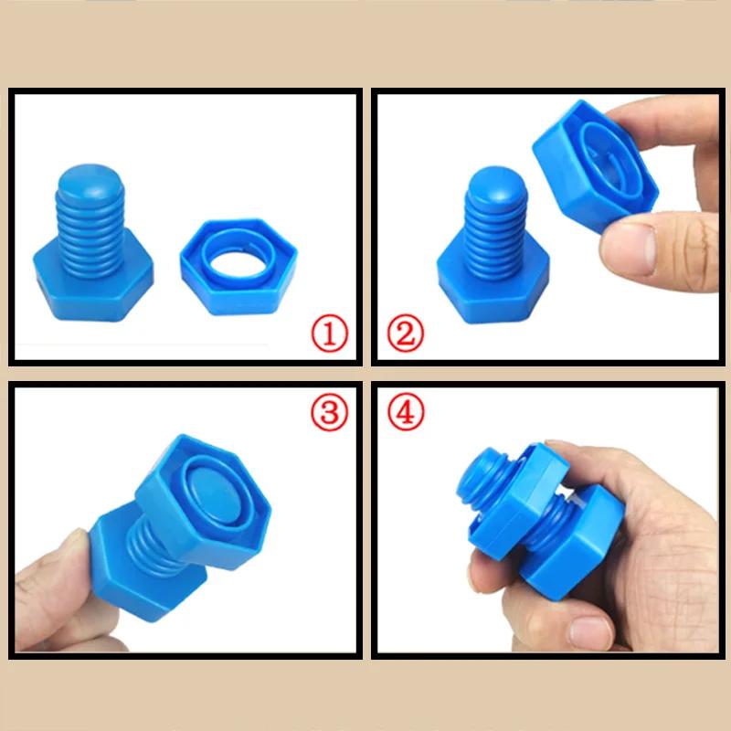 5Pcs Colorful Nut Screw Building Blocks Montessori Infant Shape Color Recognition Fun Matching Puzzle Kids Educational Toy