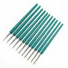 Foreign Trade Nylon Painting Brush Set - 10 Pieces, Red & Blue Handles, Flat Gouache & Oil Brushes