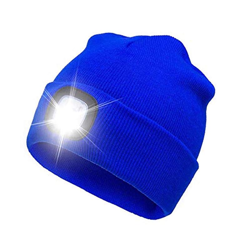Warm Hat 4 LED Lighted Beanie Cap 