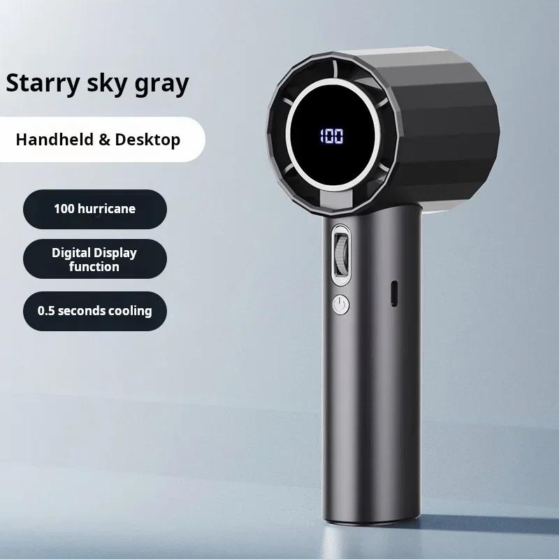 Handheld Fan Outdoor Camping Ventilateur Portable Mini Fan with LED Display 2000mAh USB Rechargeable Hand Fan