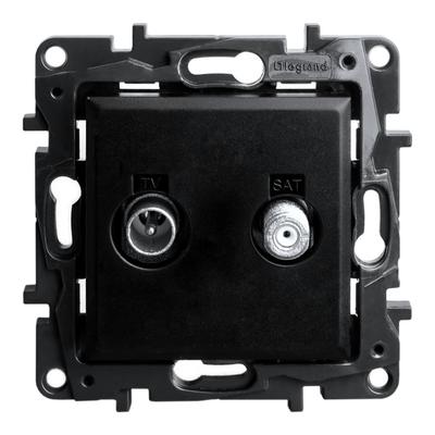 TV-Sat Angled End Socket Television Satellite Black