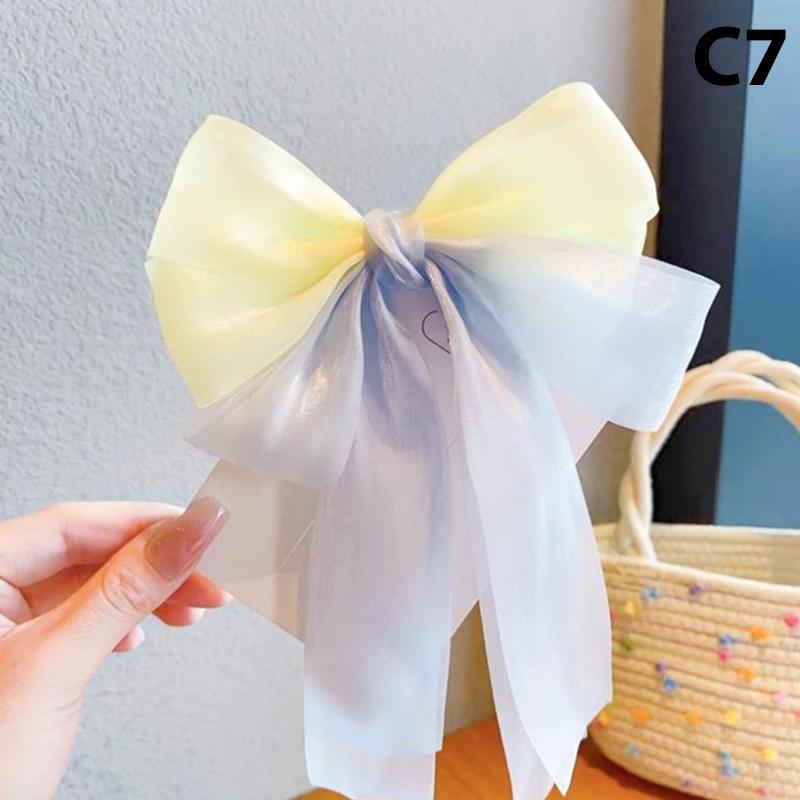 Mädchen Niedlich Elegant Netz Schleife Band Haarspange Mit Kunstperlen Quaste Kristall Dekoration Bunte Chiffon Kopfbedeckung Für Party Kinder