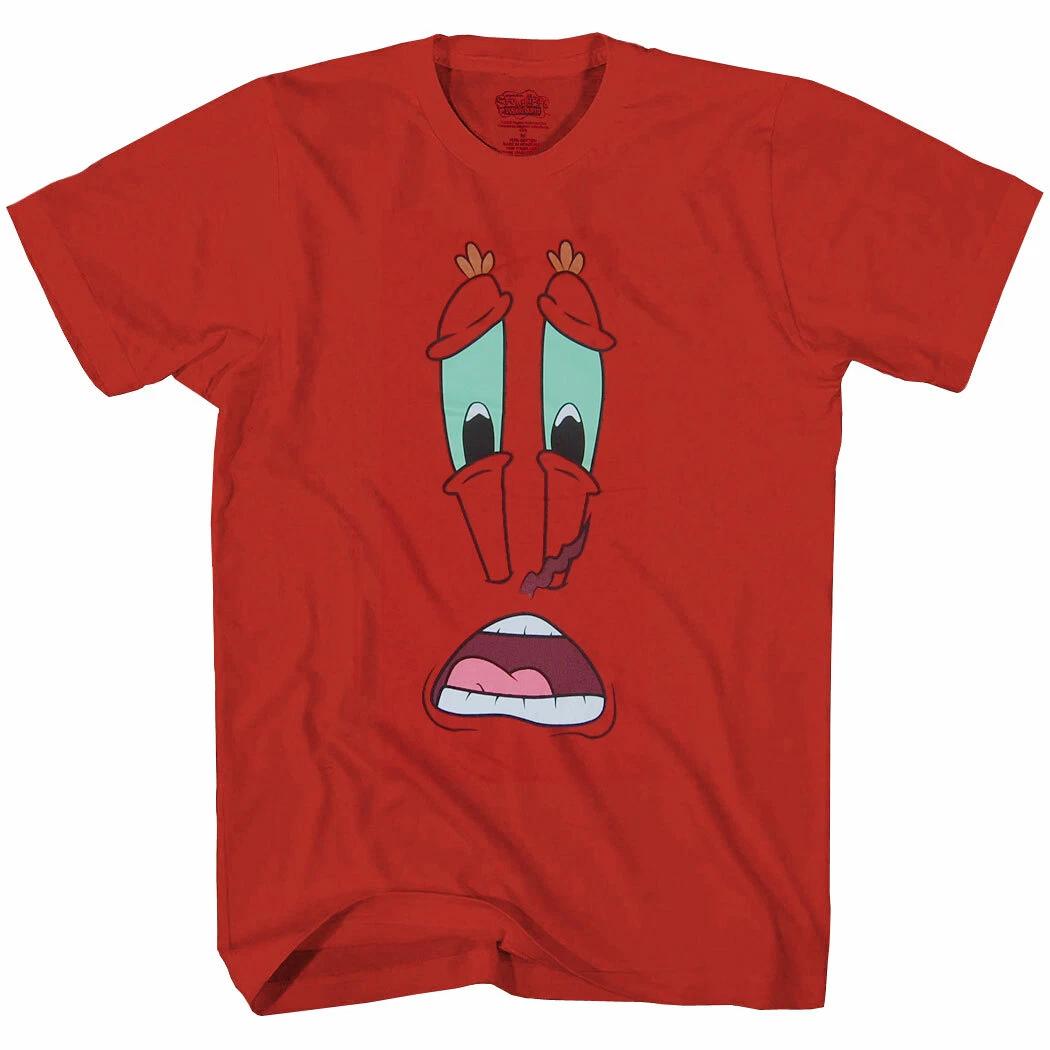 Spongebob Squarepants Mr Krabs Face 100% Cotton T-shirt Mens Tees Top 4XL
