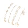 European & American Multi-Layer Crystal Chain Butterfly Anklet - Beach Style Foot Jewelry